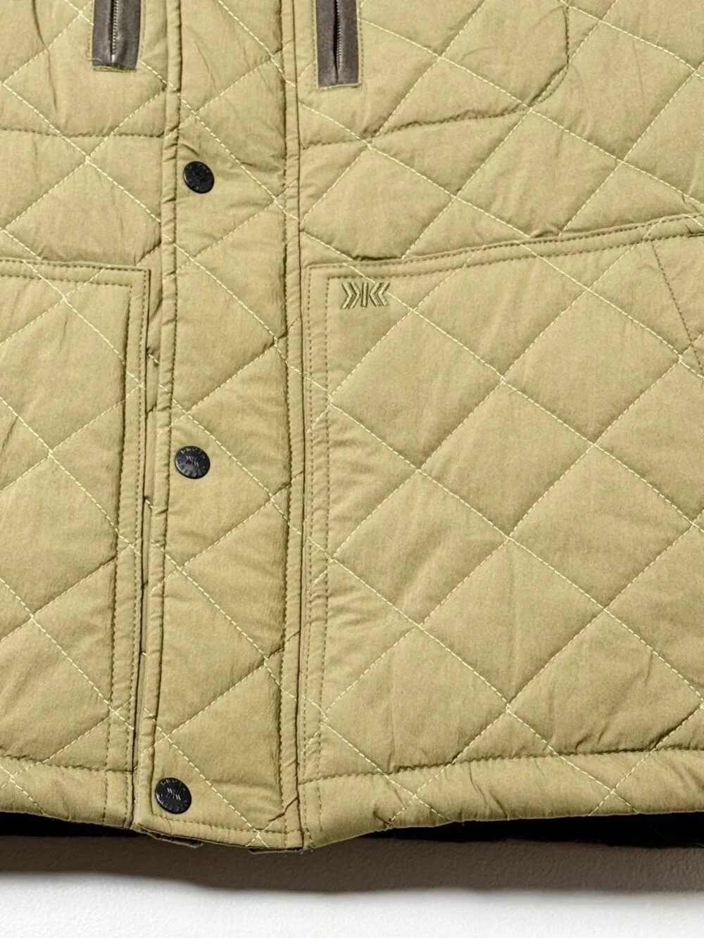 Dakota Grizzly Men's Nicco Stretch Quilted Western Olive Green Vest Sz M